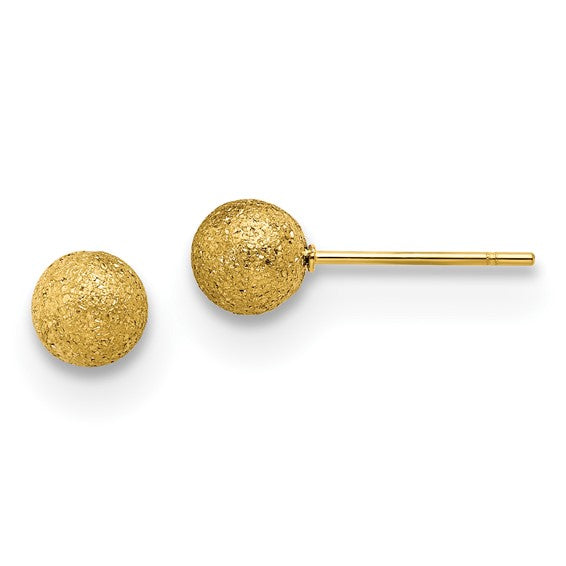 Yellow Stainless Steel Ball Earrings